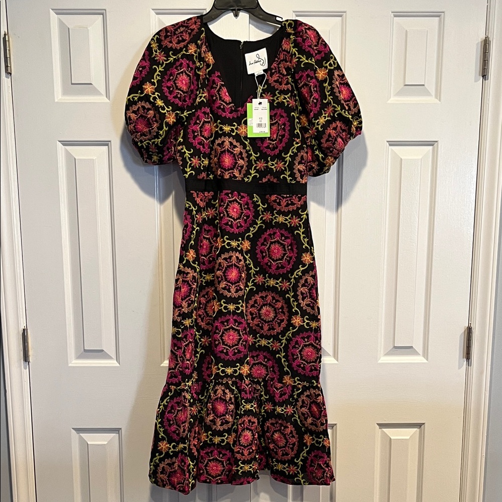 Sam Edelman puffed sleeve embroidered dress